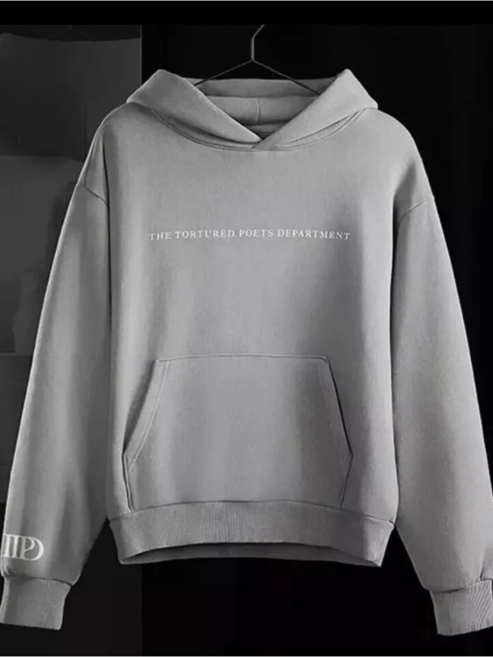 Taylor Swift Grey 'The Tortured Poets Department' Hoodie - Unisex Large